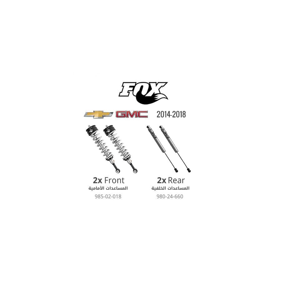 Fox (Front + Rear) 2.0 Performance Series Coil-over IFP Shock (0-2&quot;) - Silverado/Sierra (2014 - 2018)
